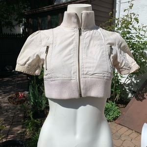 Cute cropped short sleeve girls jacket